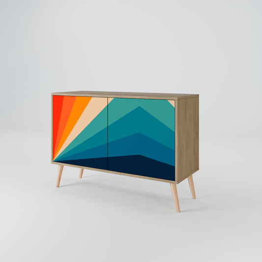 Credenza PRISM CONCUSSION a 2 ante in effetto rovere