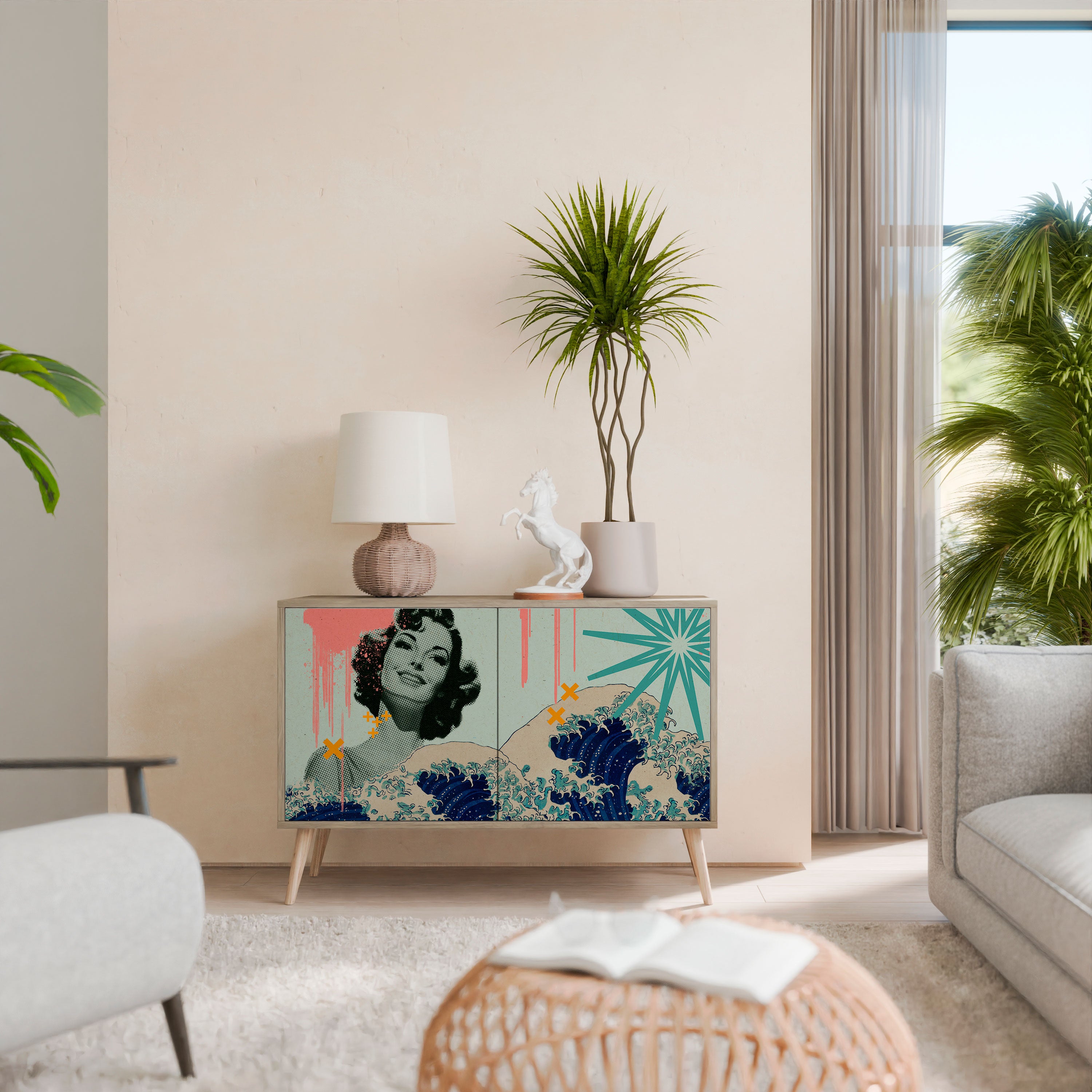 KANAGAWA BEAUTY Skänk med två dörrar