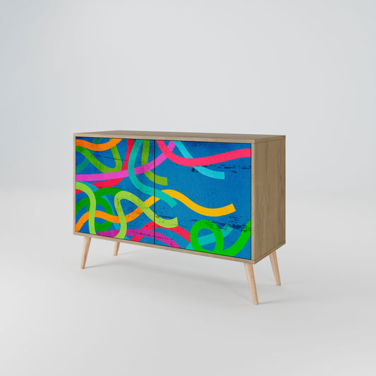 Credenza STREAMER TANGLE a 2 ante in effetto rovere