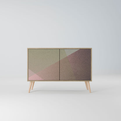 Credenza BEIGE GEOMETRY a 2 ante in effetto rovere