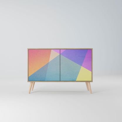 Credenza BRIGHT GEOMETRY a 2 ante in effetto rovere