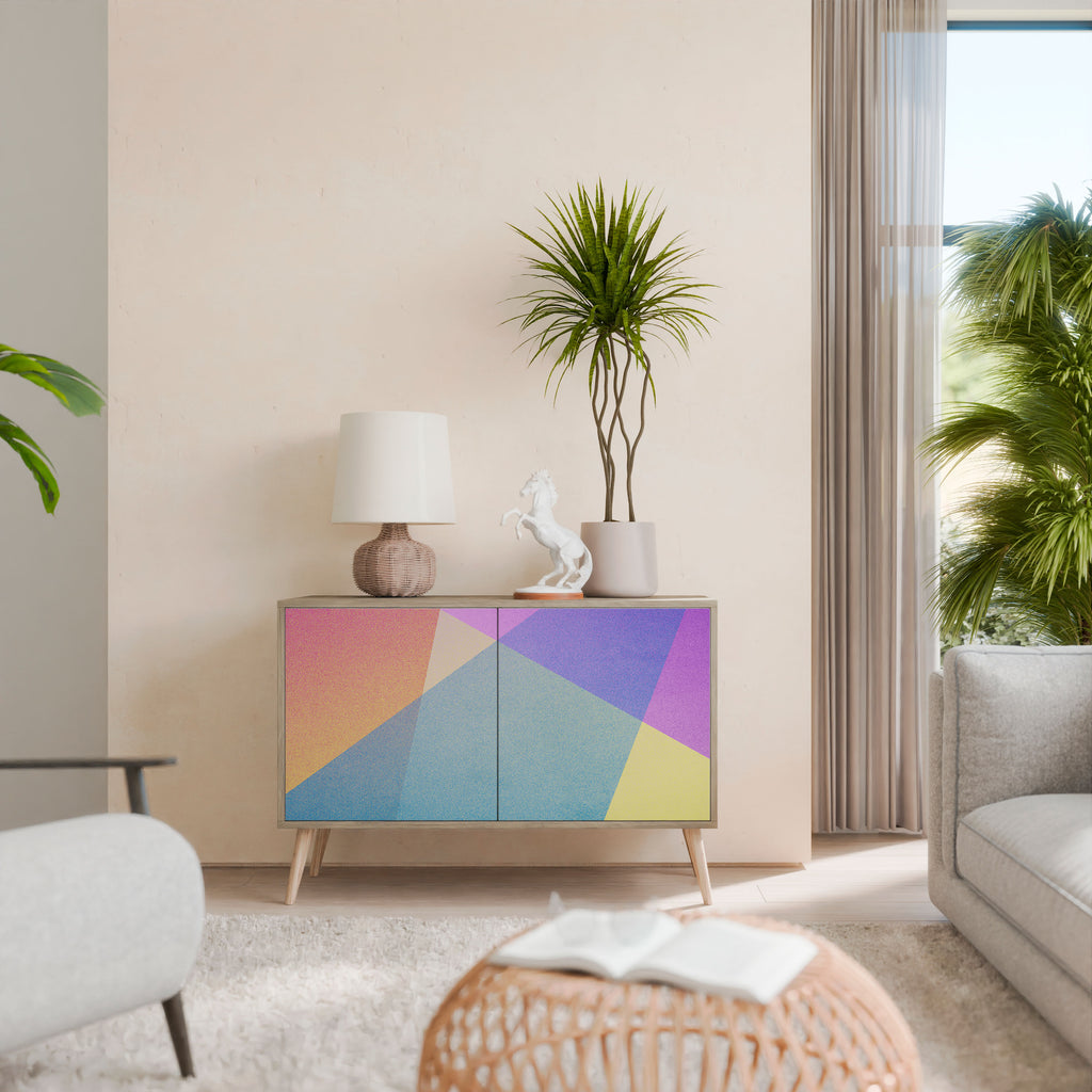 BRIGHT GEOMETRY Skänk med två dörrar