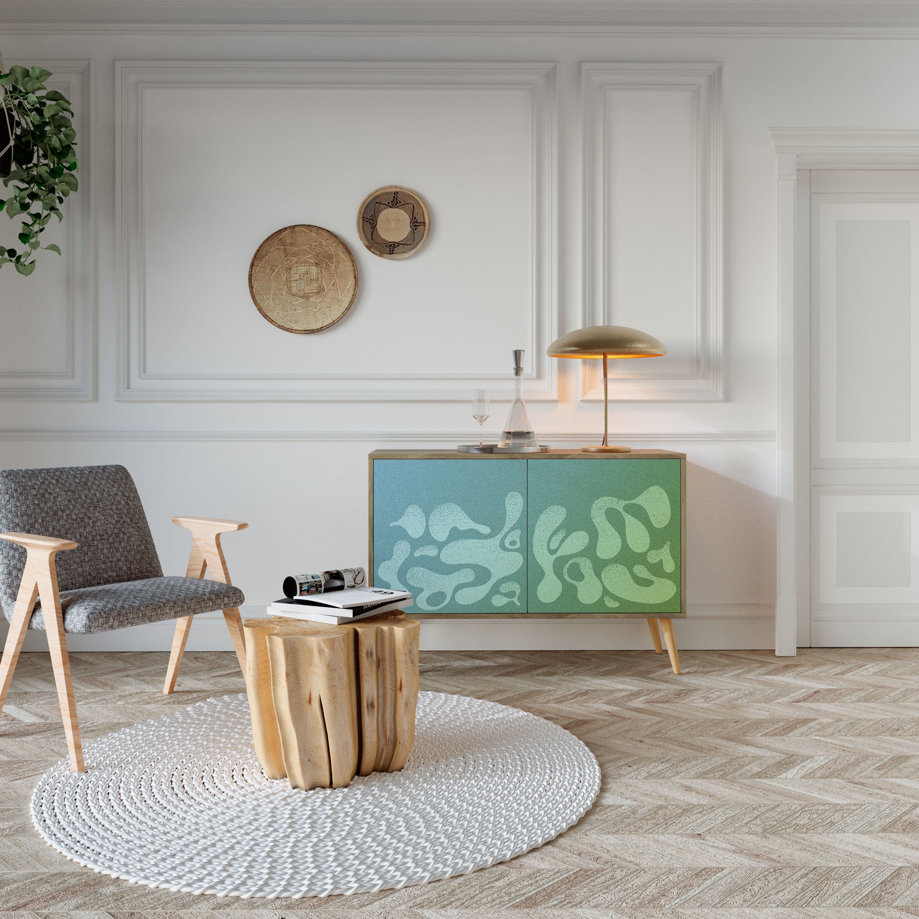 IRREGULAR BLUE Μπουφές 2-θυρών