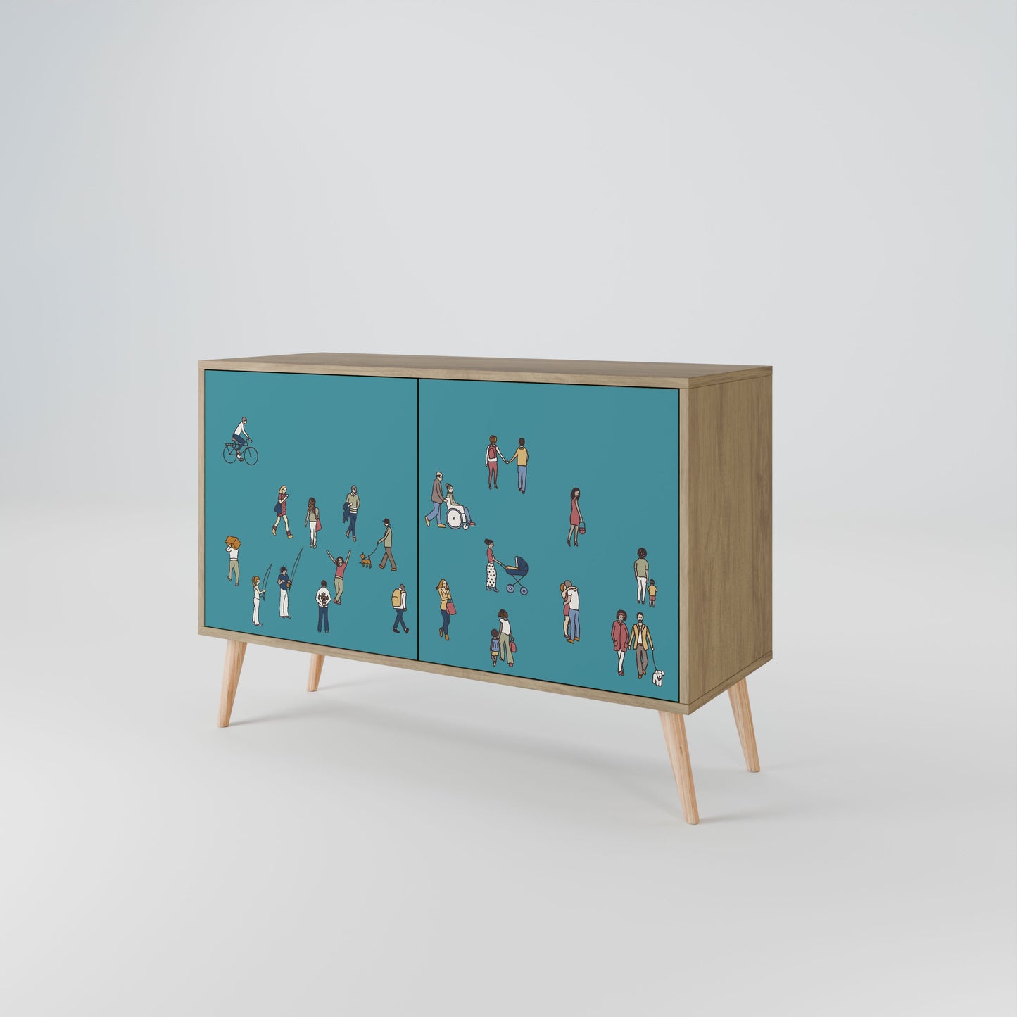 Credenza COLLECTIVE STREAM a 2 ante in effetto rovere