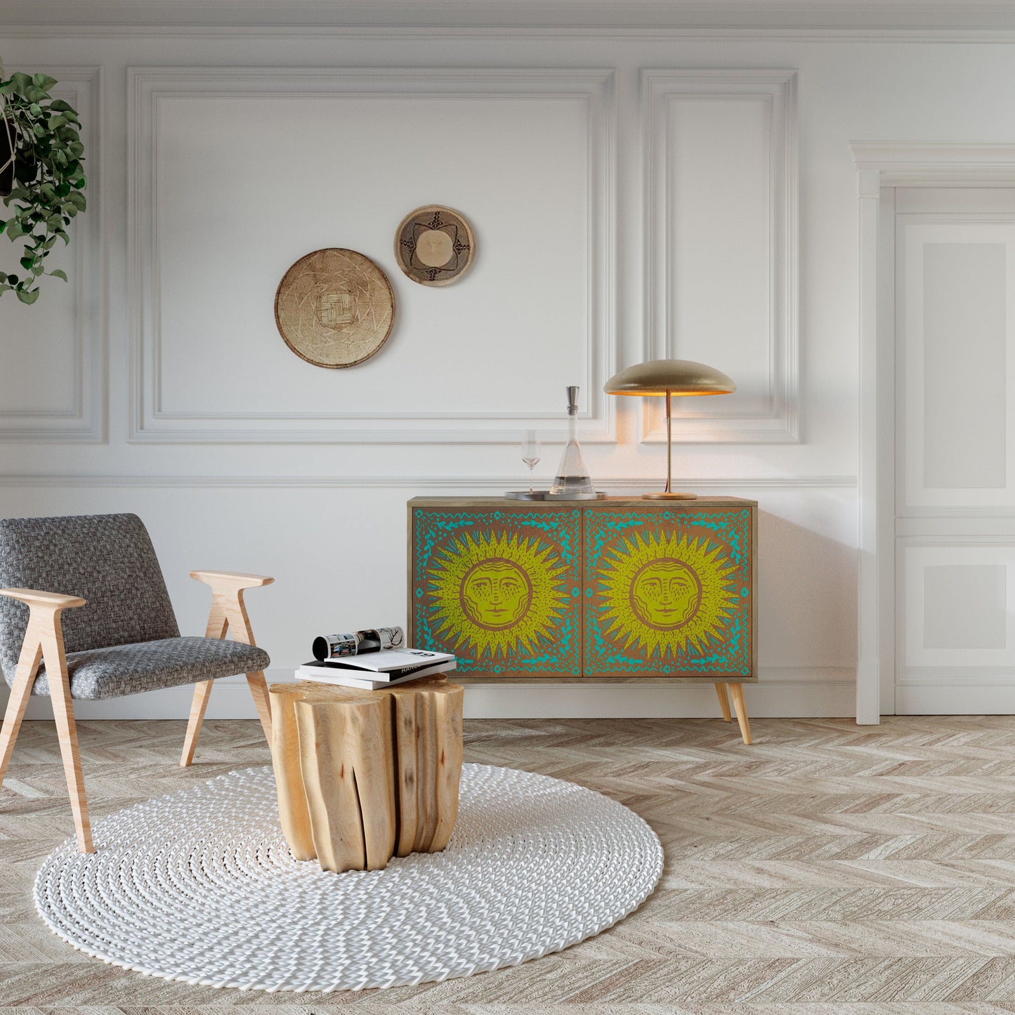 SUNSHINE EULOGY 2-Door Sideboard in Oak Effect