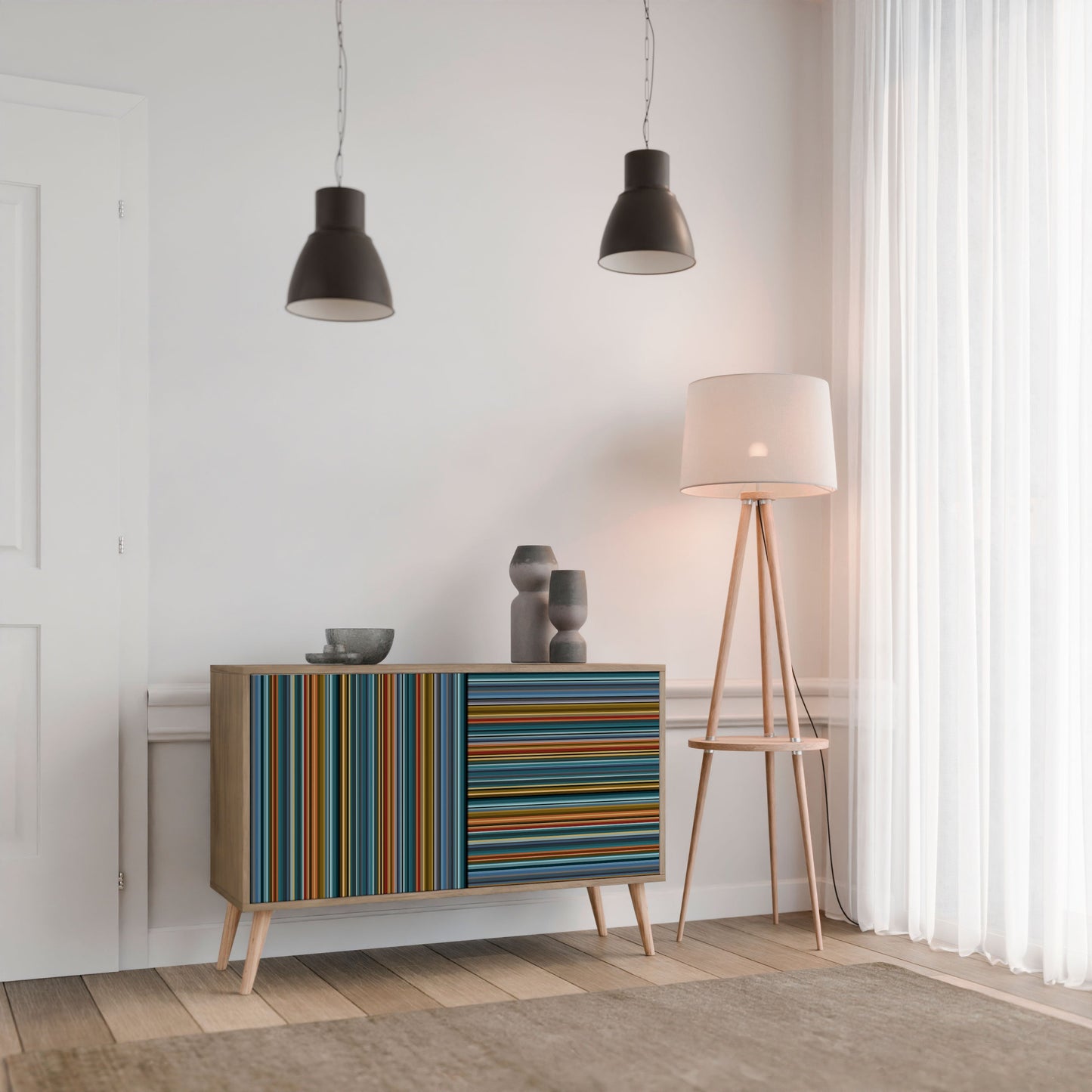 Credenza LINEOUT SPECTRUM a 2 ante in effetto rovere