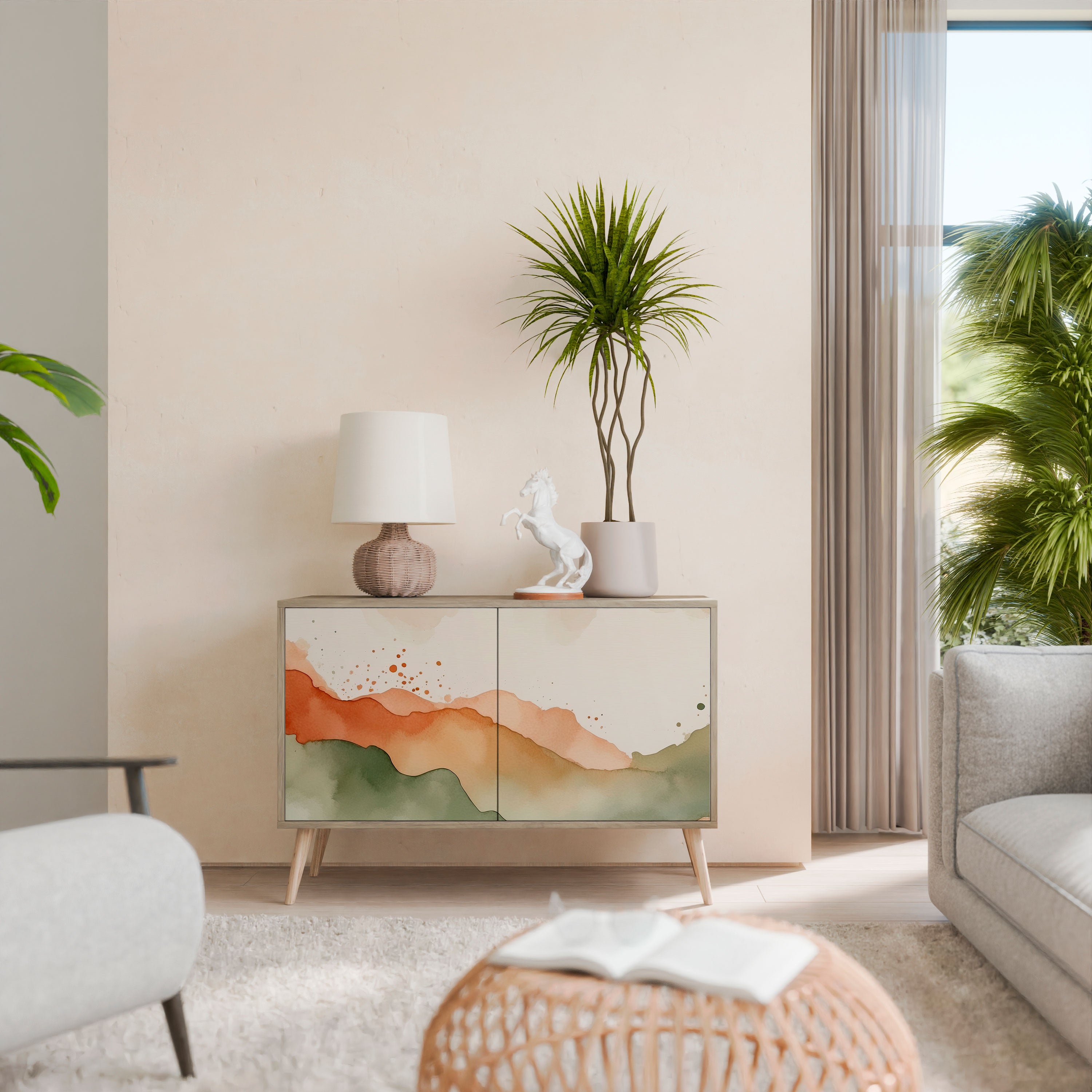 WATERCOLOUR PEAKS 2-türiges Sideboard