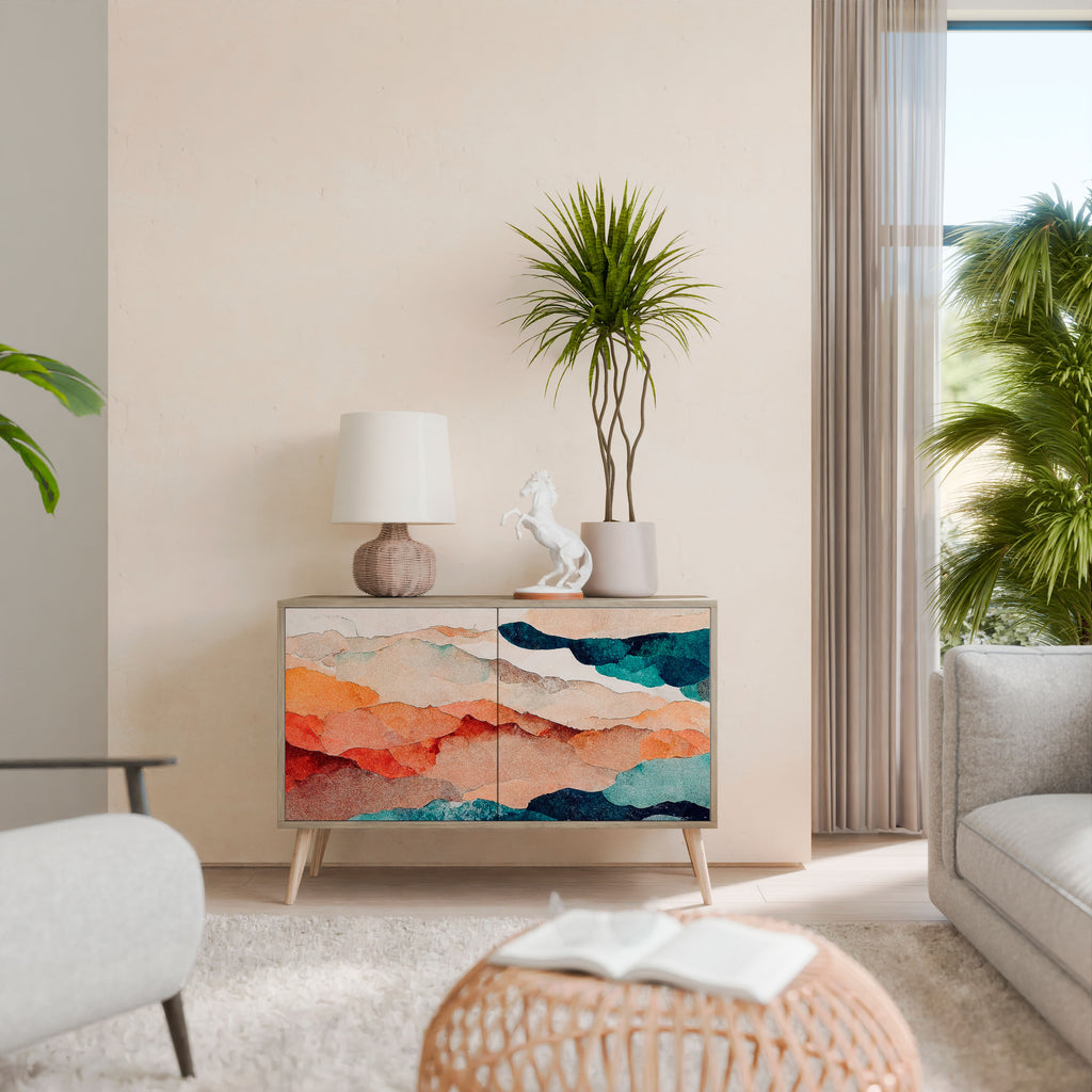 ABSTRACT LANDSCAPE Skänk med två dörrar