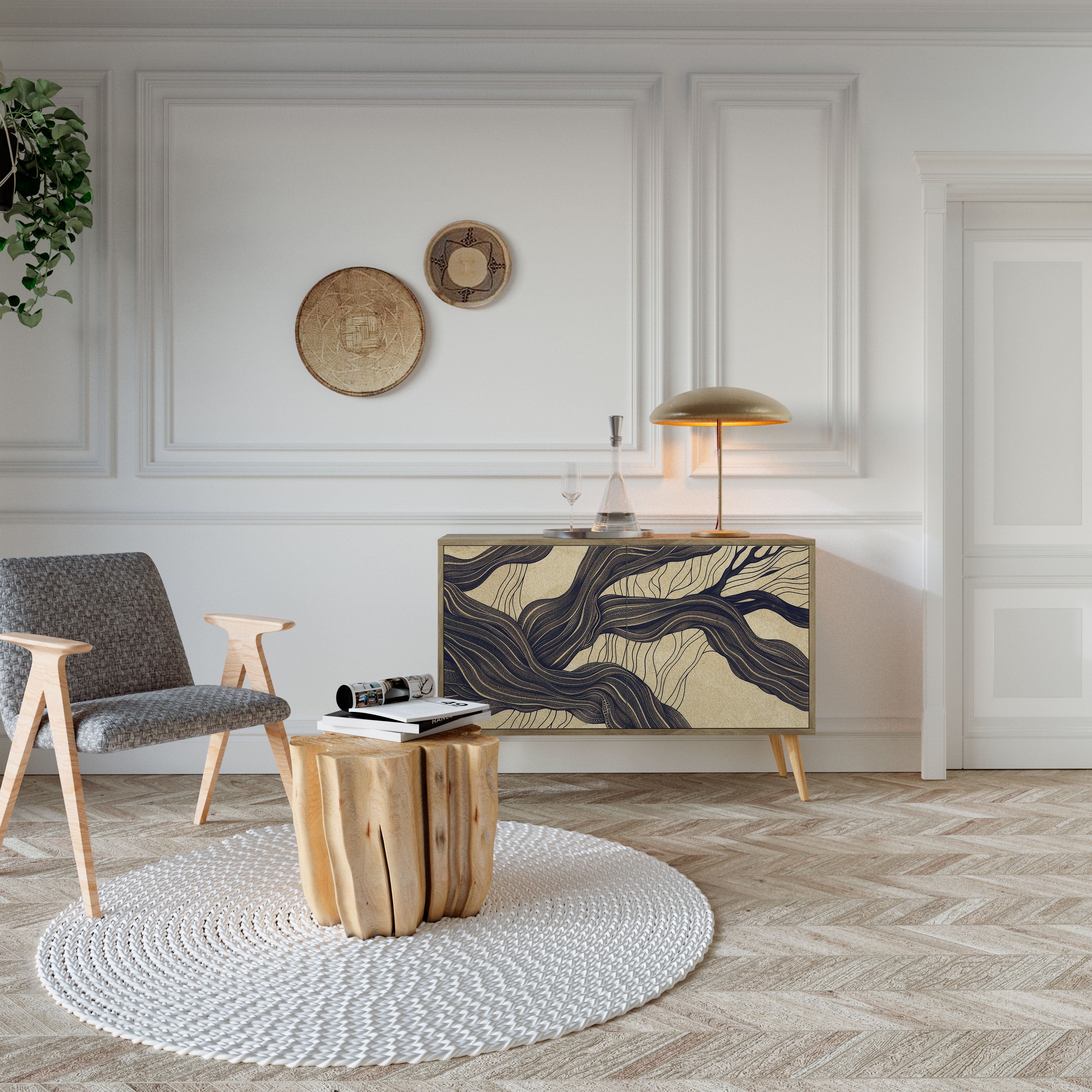 UNIFIED FRAGMENTS Skänk med två dörrar