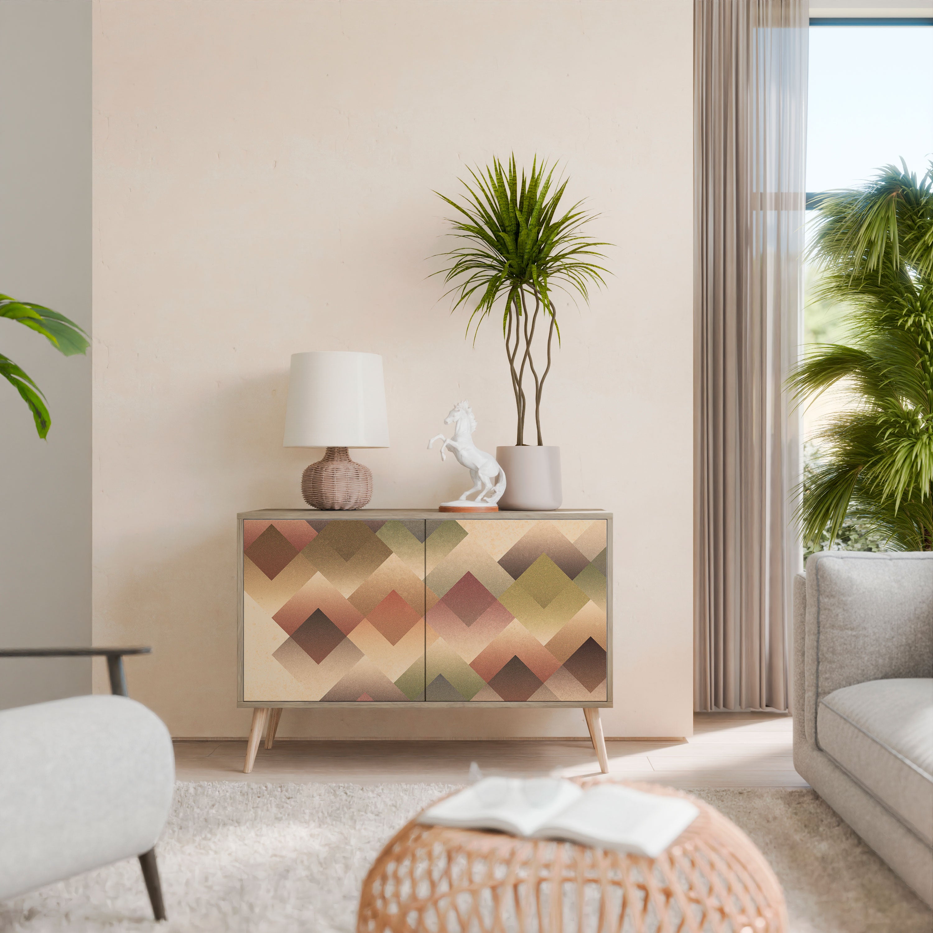 GEOMETRIC FUSION Skänk med två dörrar