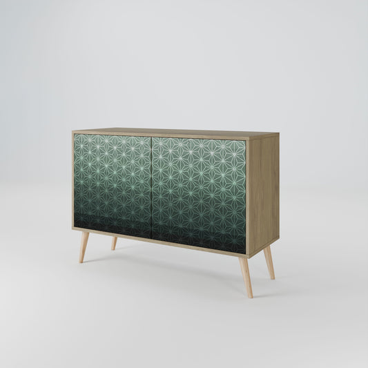 Credenza ORNAMENTAL GLIMMER a 2 ante in effetto rovere