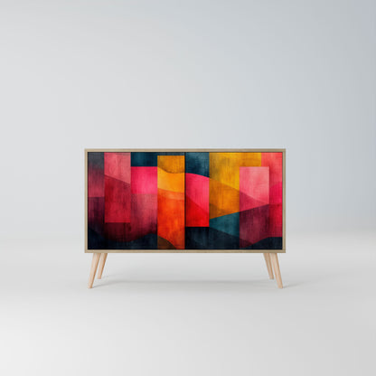 Credenza a 2 ante COLORFUL SOUNDS in effetto rovere