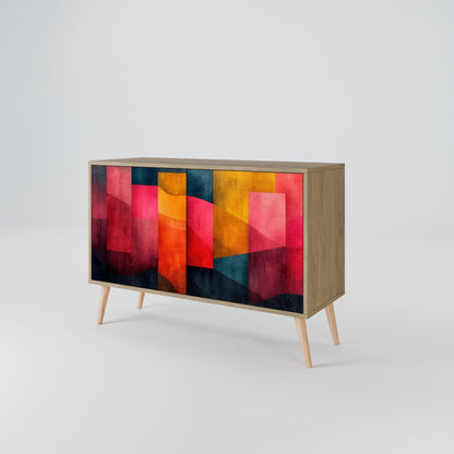 Credenza a 2 ante COLORFUL SOUNDS in effetto rovere