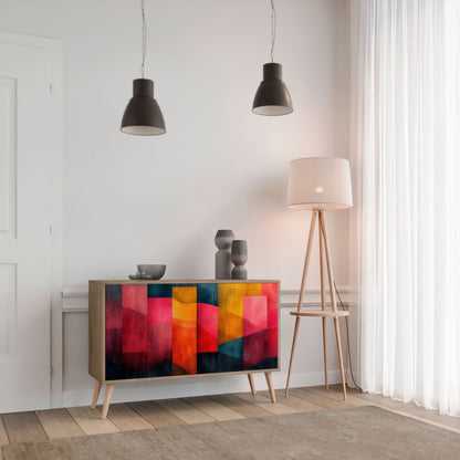 Credenza a 2 ante COLORFUL SOUNDS in effetto rovere