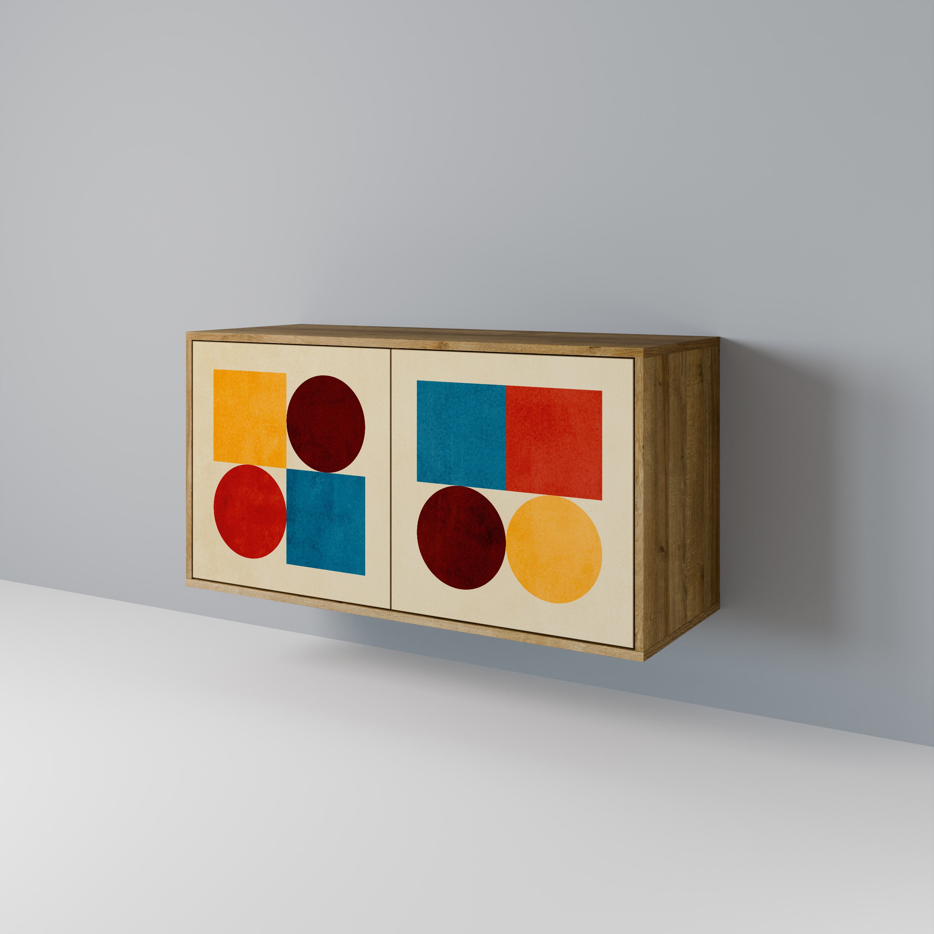 GEOMETRIC PUZZLE Skänk med två dörrar