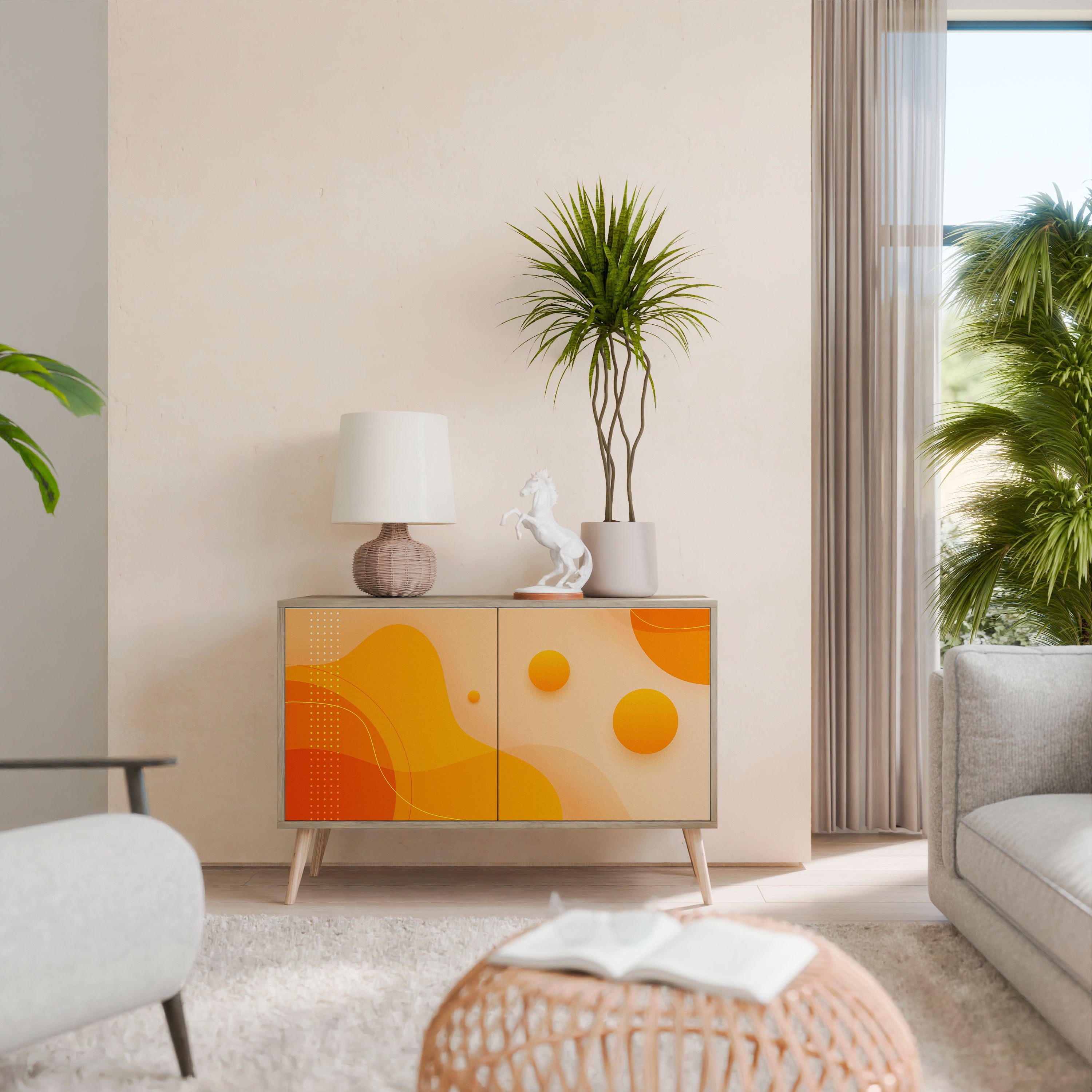 ORANGE ARRANGEMENT Skänk med två dörrar