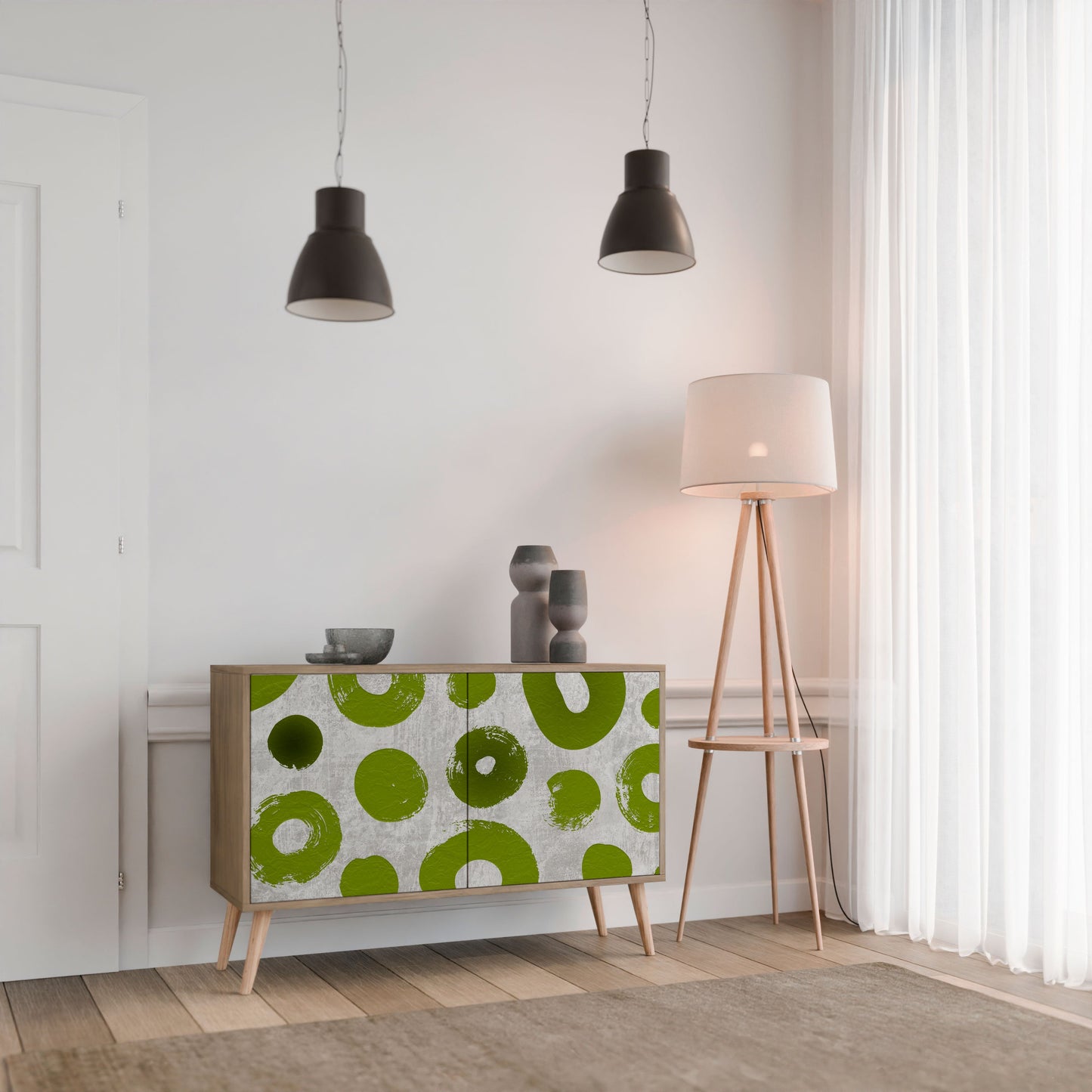 Credenza a 2 ante GREEN RHAPSODY in effetto rovere