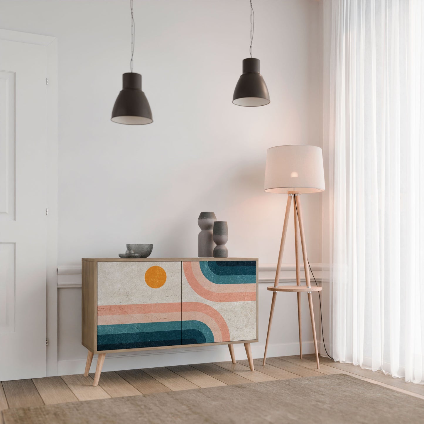 TWO HALVES 2-Door Sideboard in Oak Effect