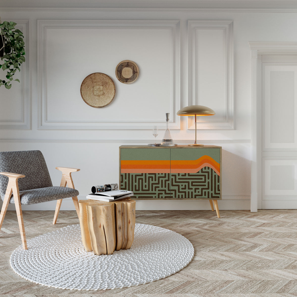 SIMPLE SOLUTIONS Aparador de 2 Puertas