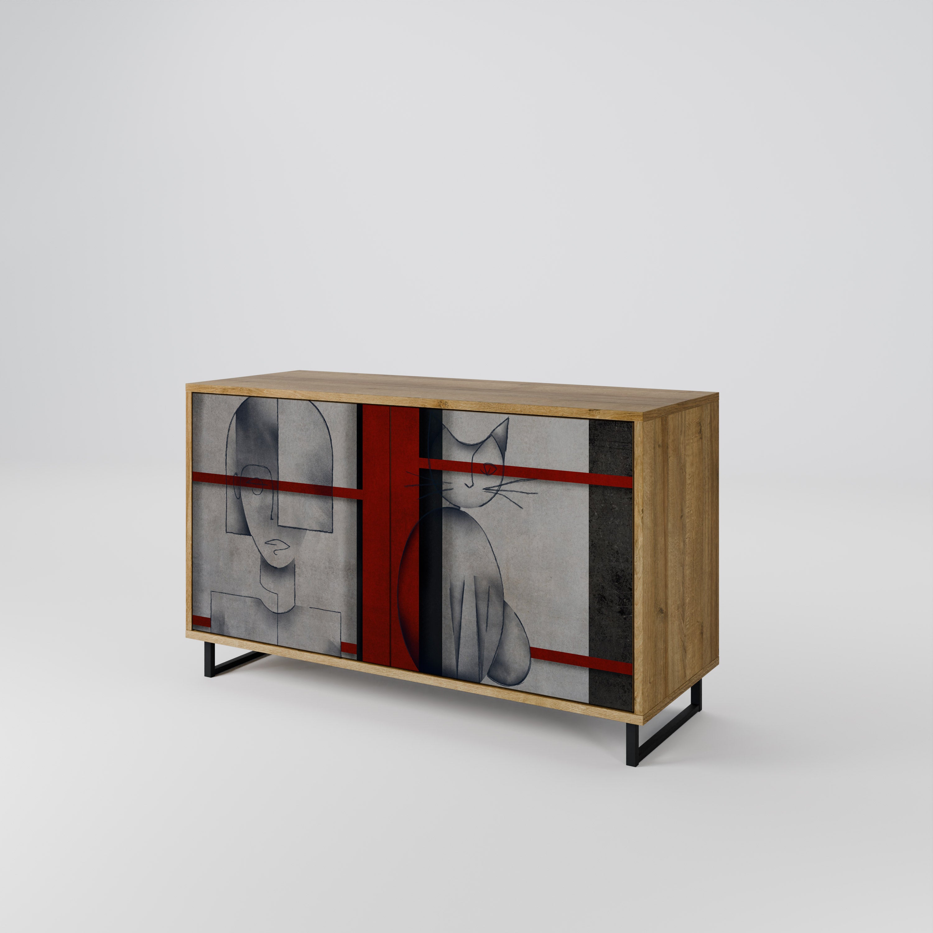 GRAY FIGURES Skänk med två dörrar