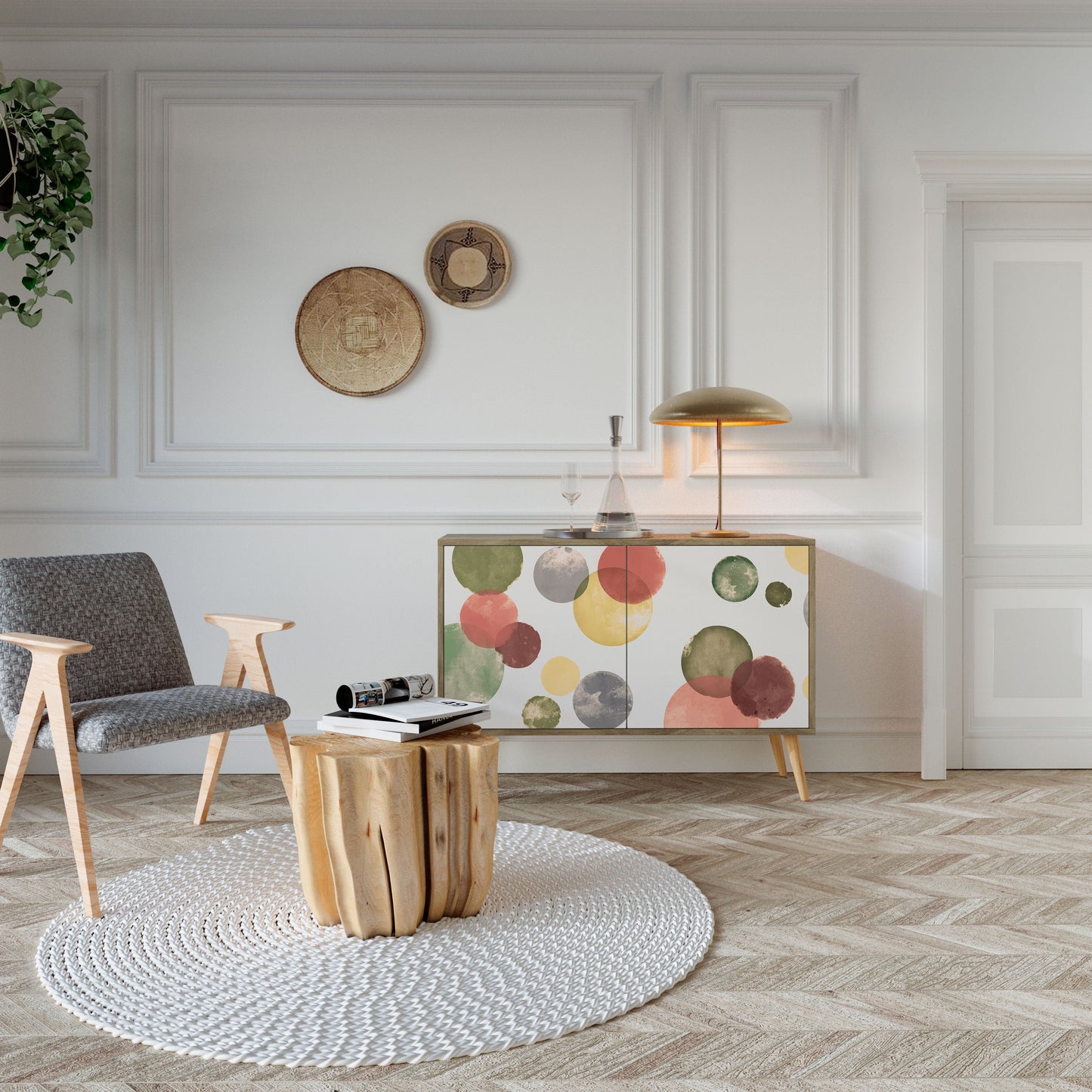 FLEETING HAPPINESS 2-Door Sideboard in Oak Effect