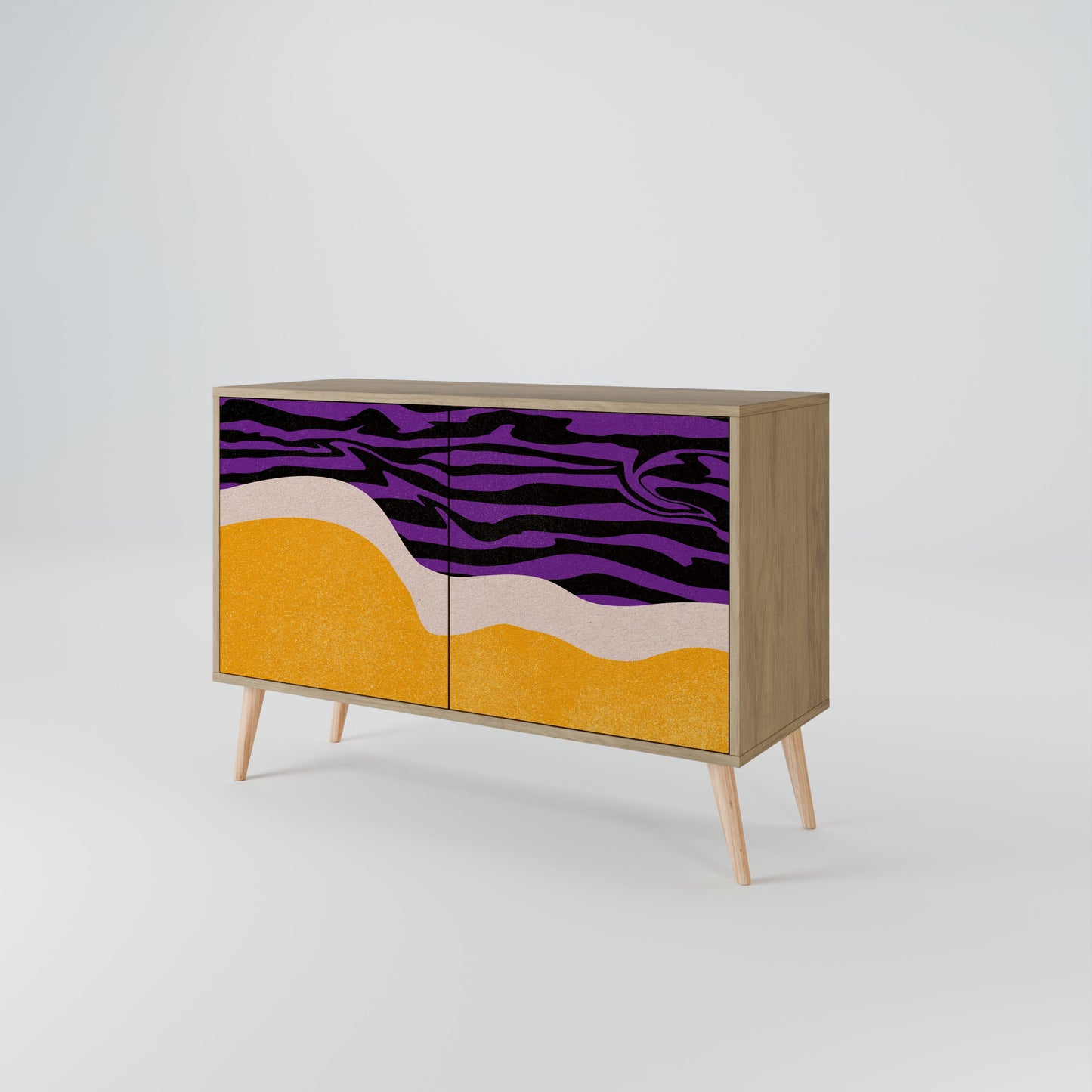 Credenza INDEPENDENT BORDER a 2 ante in effetto rovere