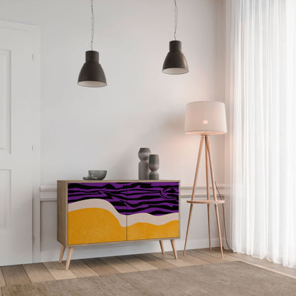 Credenza INDEPENDENT BORDER a 2 ante in effetto rovere