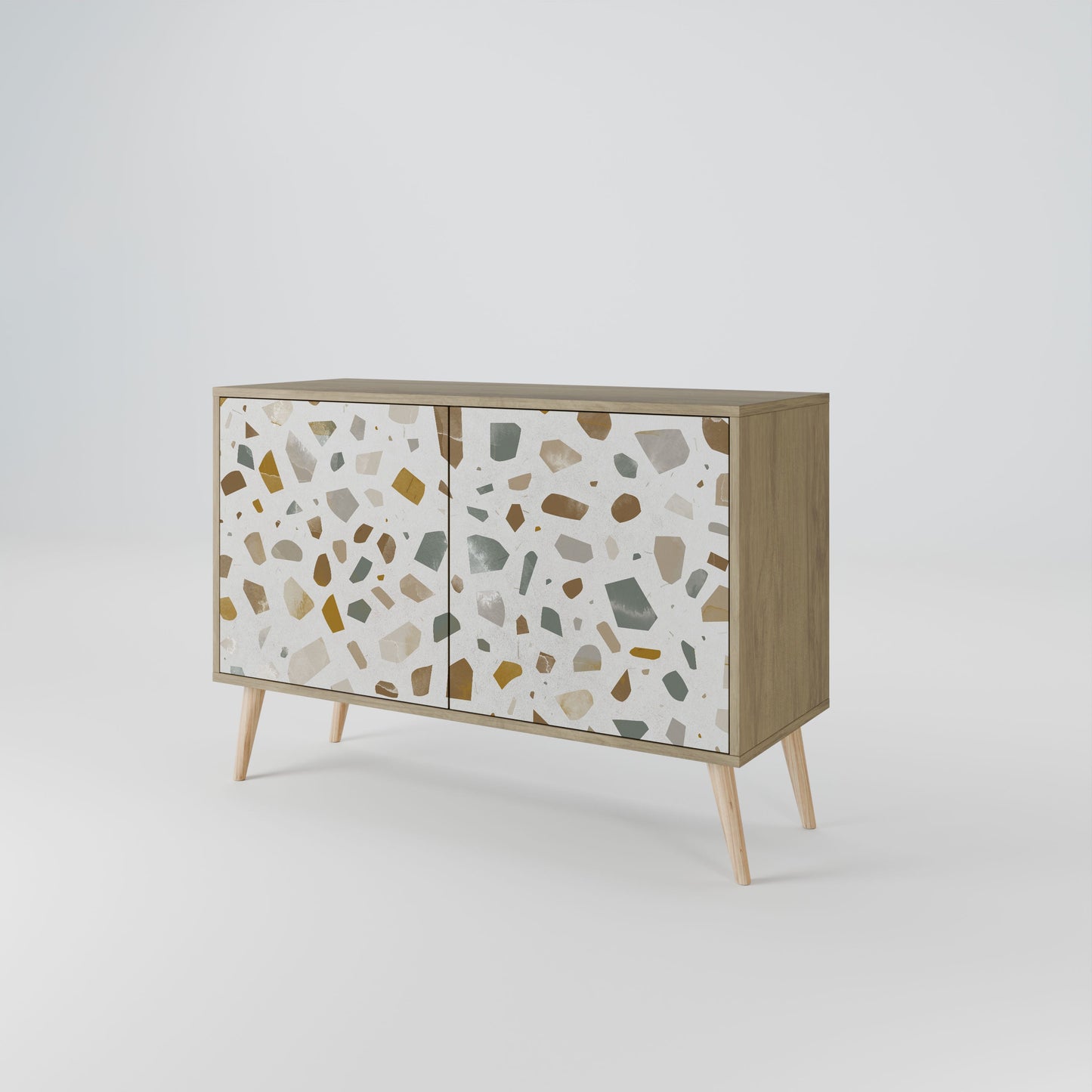 PIECES OF TOMORROW Credenza a 2 ante in effetto rovere