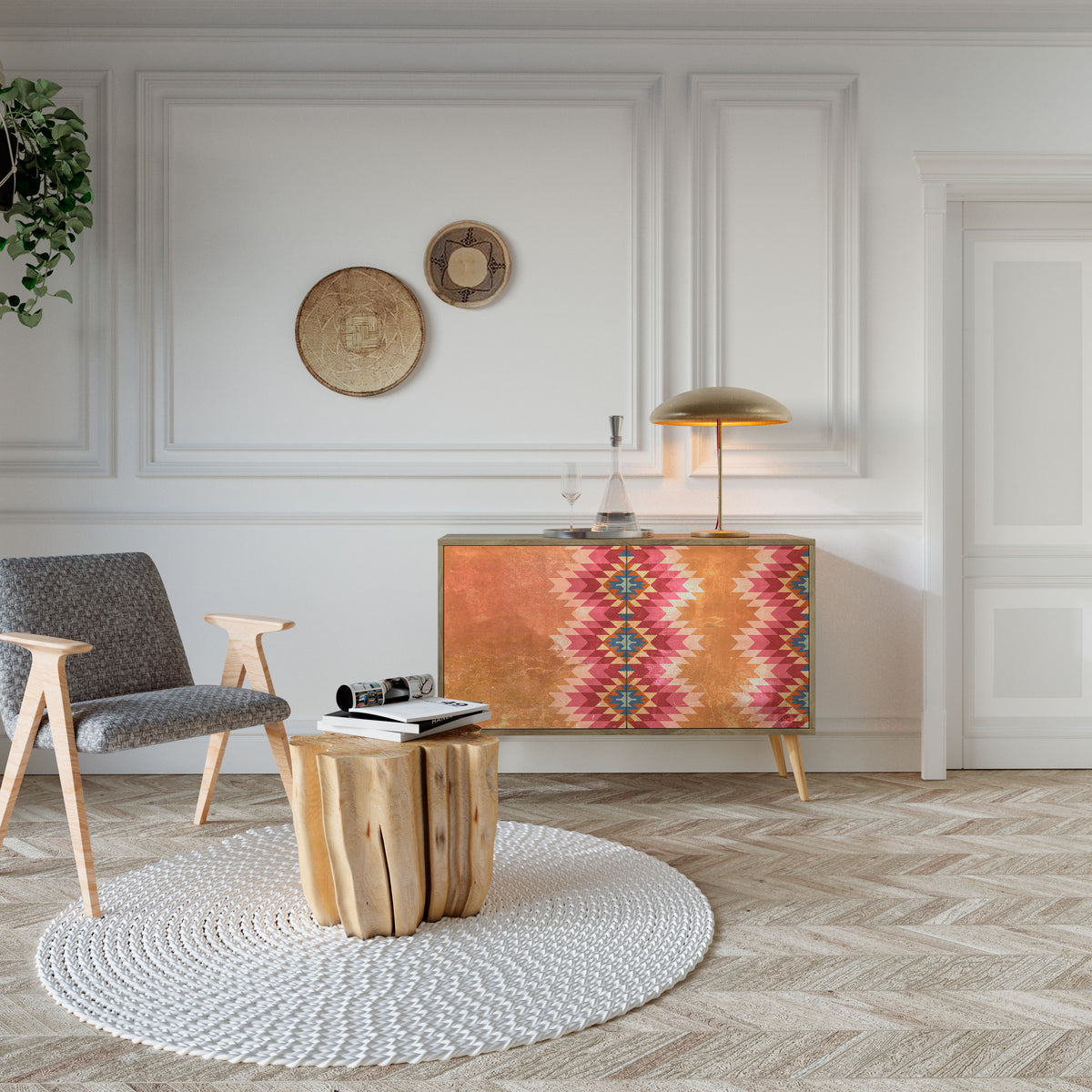 INDIAN FOLK 2-Door Sideboard