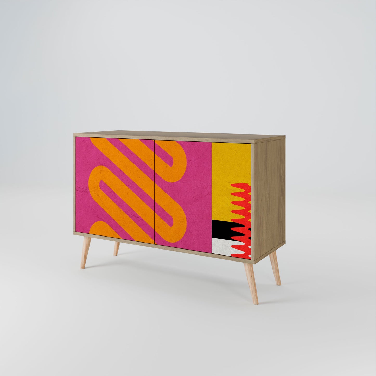 Credenza VIVID ART a 2 ante in effetto rovere