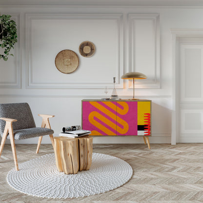 Credenza VIVID ART a 2 ante in effetto rovere