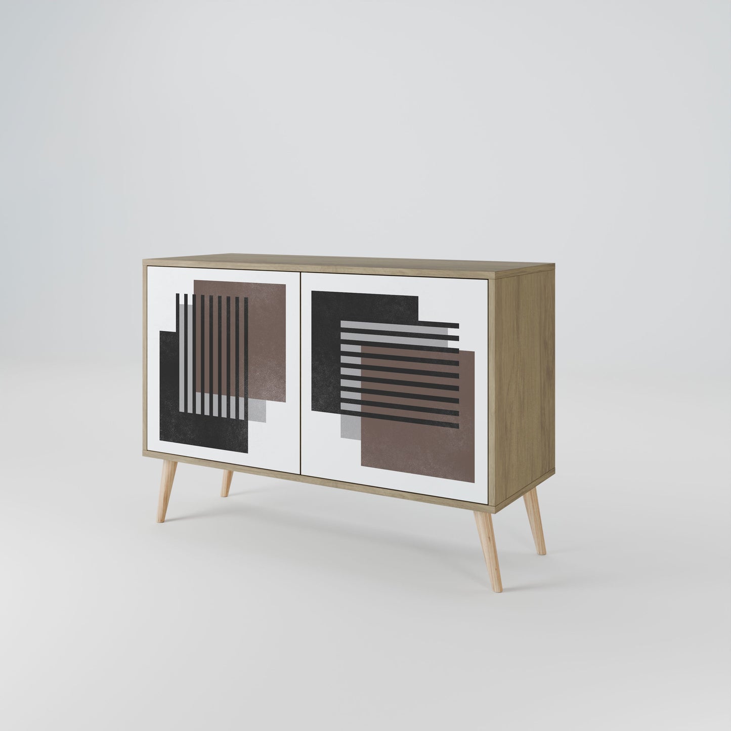 Credenza a 2 ante SHADOW SYNCHRONY in effetto rovere