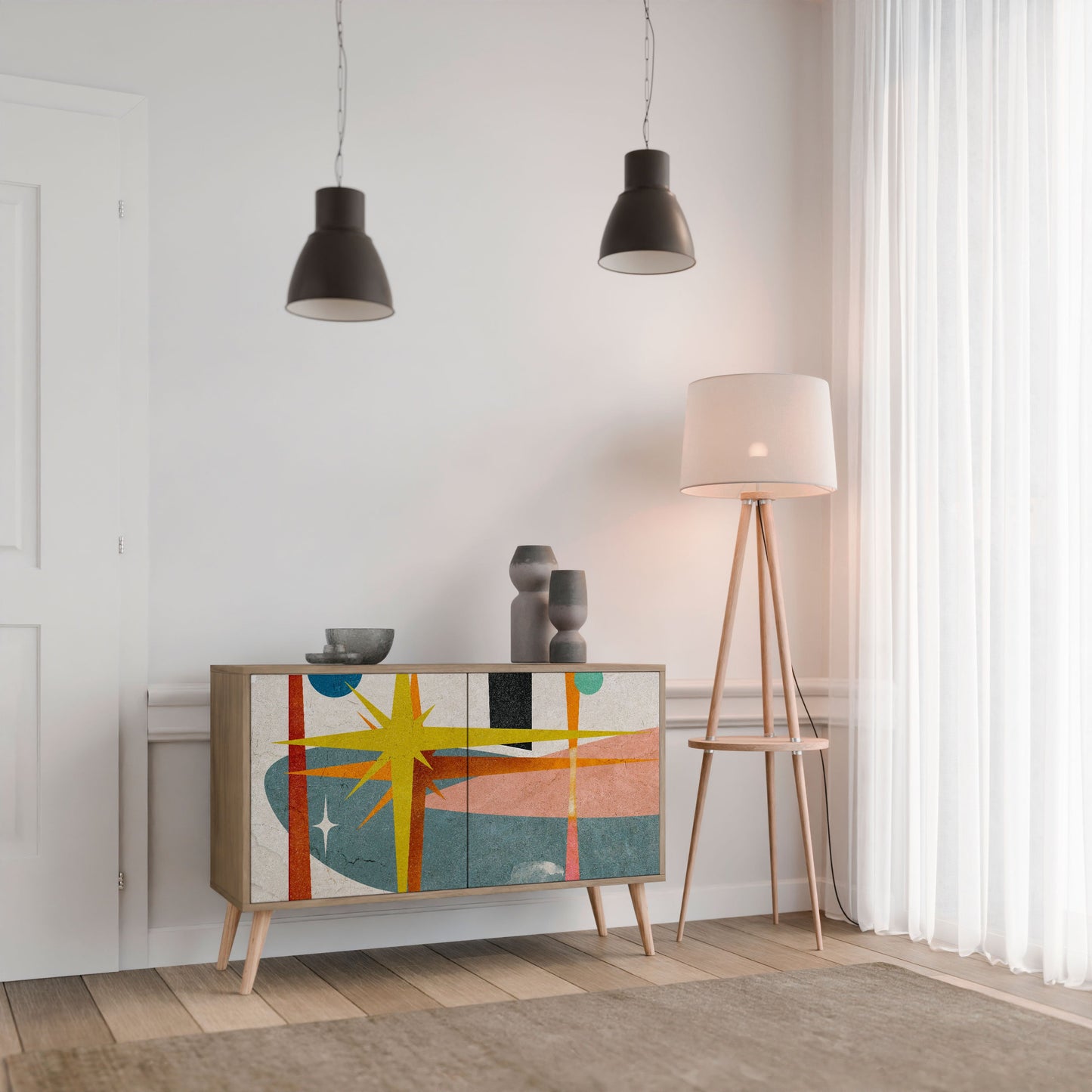 INTERSTELLAR VIBES 2-Door Sideboard in Oak Effect