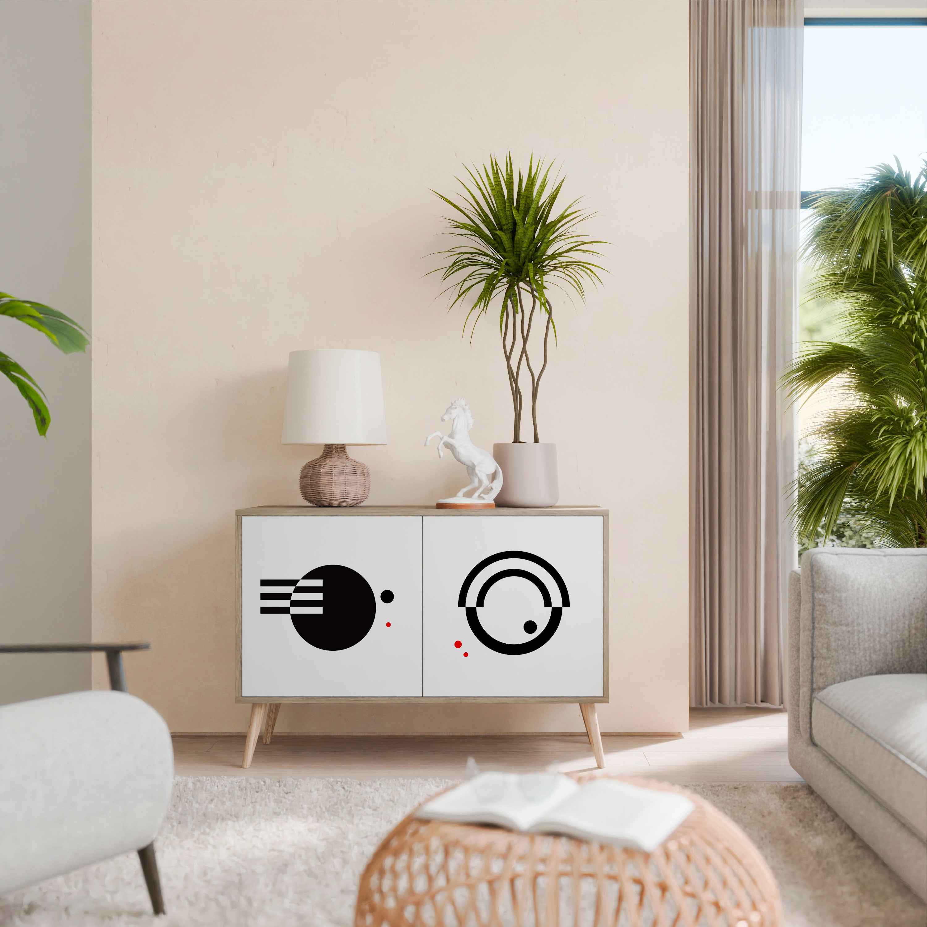 BLACK AND WHITE COMBINATION 2-türiges Sideboard