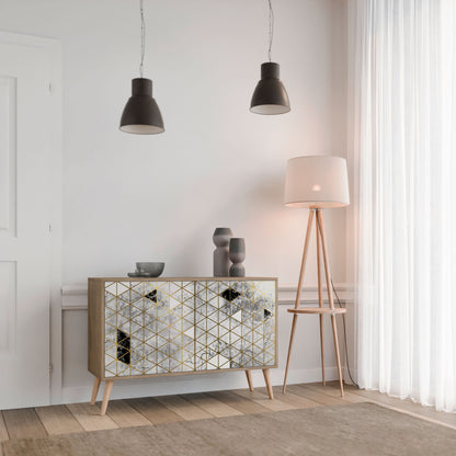 Credenza ASHEN ARIA a 2 ante in effetto rovere