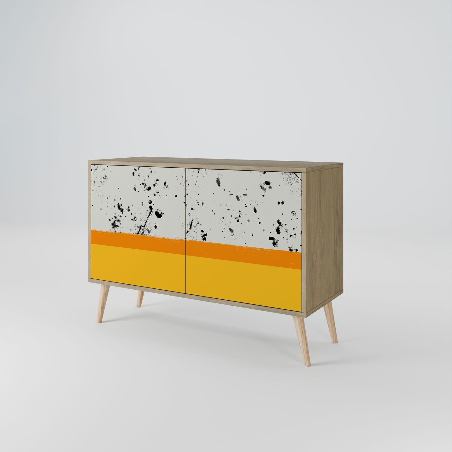 Credenza a 2 ante DYED BY ORANGE in effetto rovere