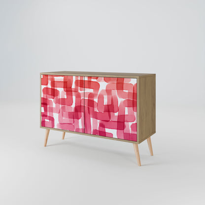 Credenza a 2 ante KALEIDOSCOPIC CUBISM in effetto rovere