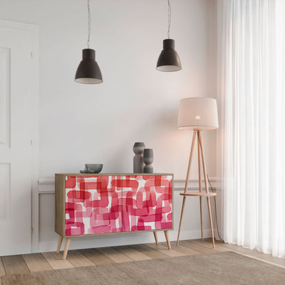 Credenza a 2 ante KALEIDOSCOPIC CUBISM in effetto rovere