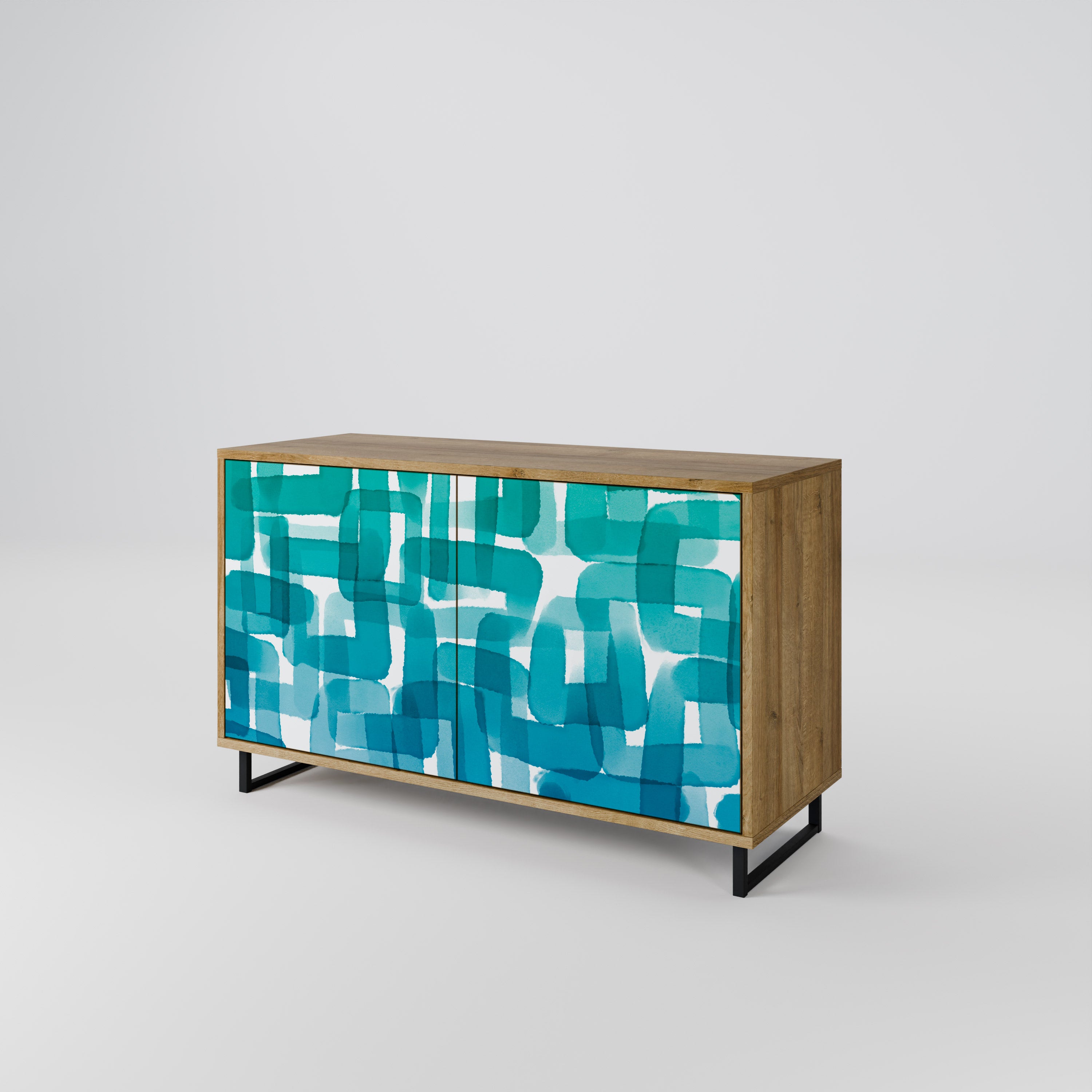 TURQUOISE RECTANGLES 2-türiges Sideboard