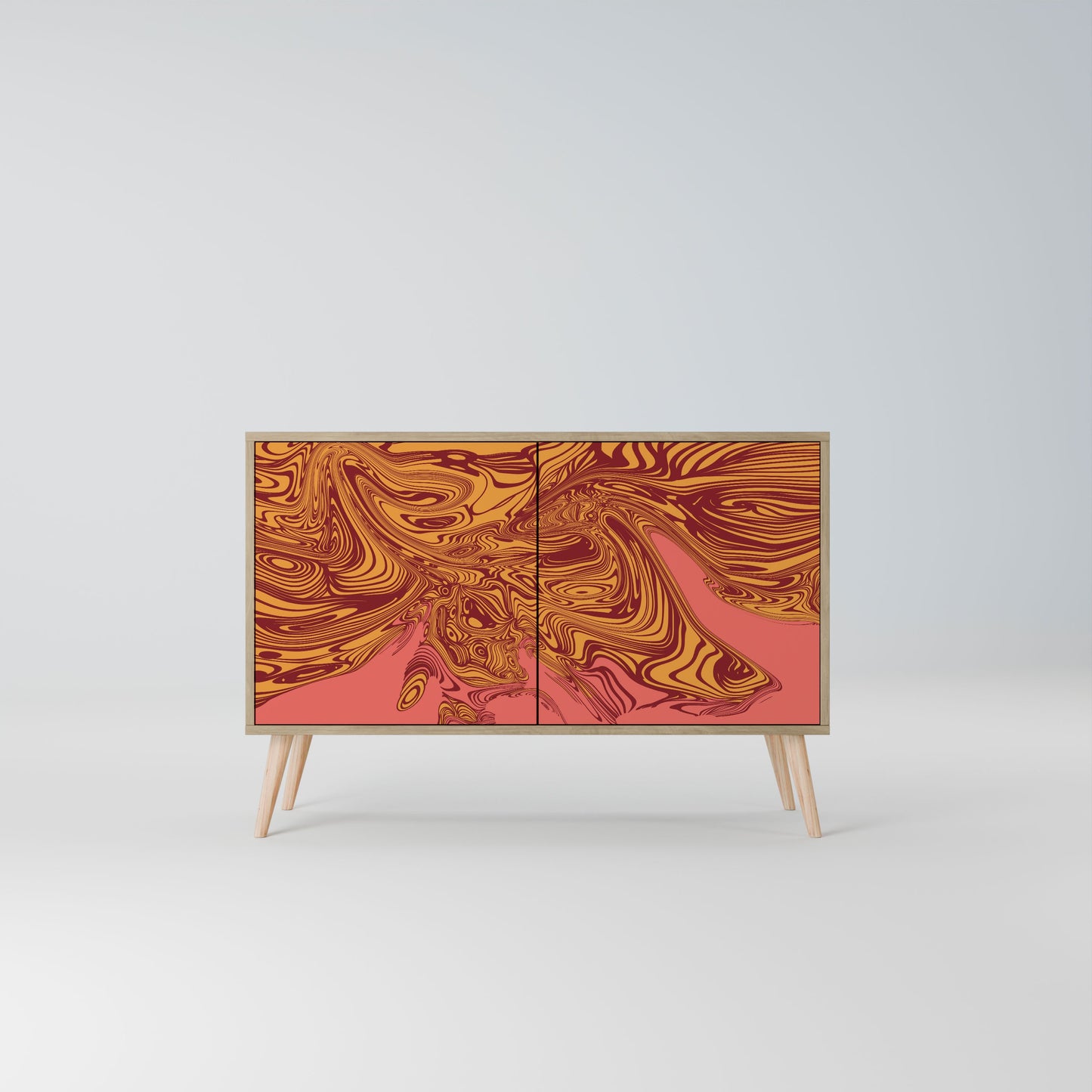 Credenza a 2 ante FLOATING THOUGHTS in effetto rovere