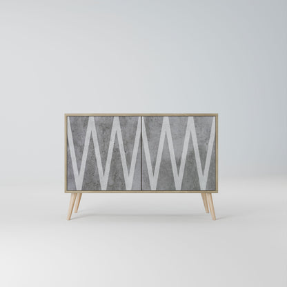 Credenza SOLID ZIG ZAG a 2 ante in effetto rovere