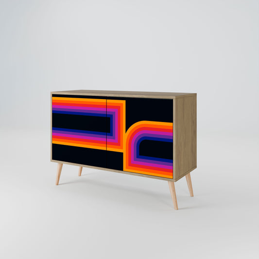 Credenza a 2 ante effetto rovere BLINDATE BY THE LIGHTS