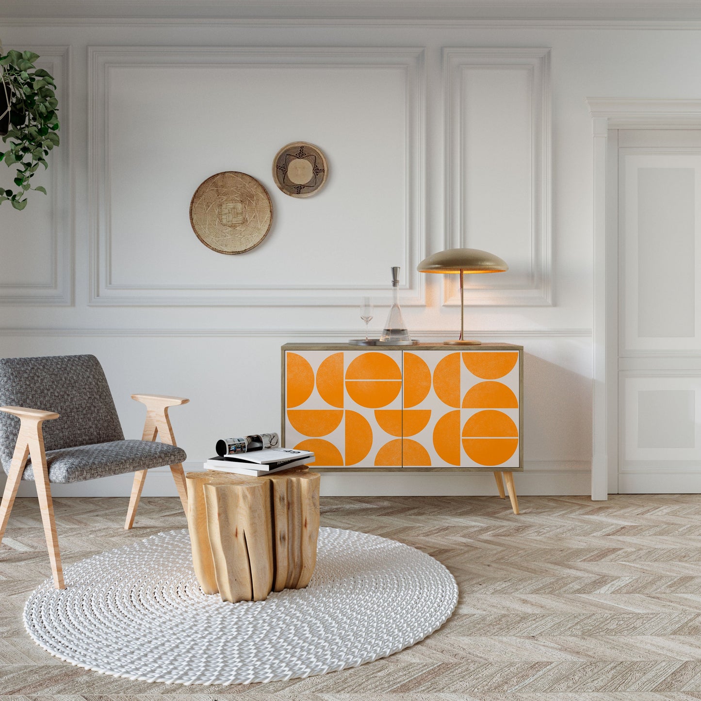 Credenza RECURRING DREAMS a 2 ante in effetto rovere