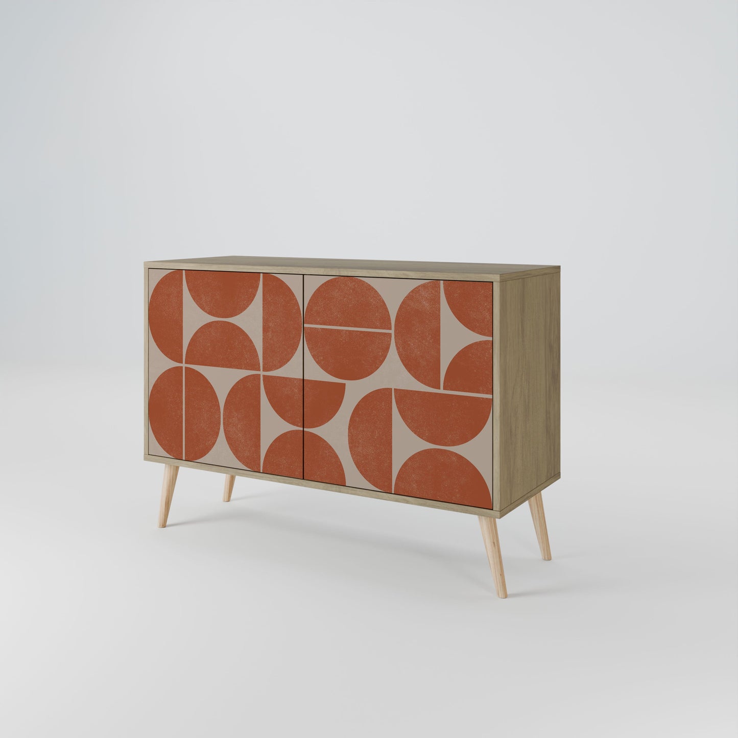 Credenza REPETITION COMPULSION a 2 ante in effetto rovere