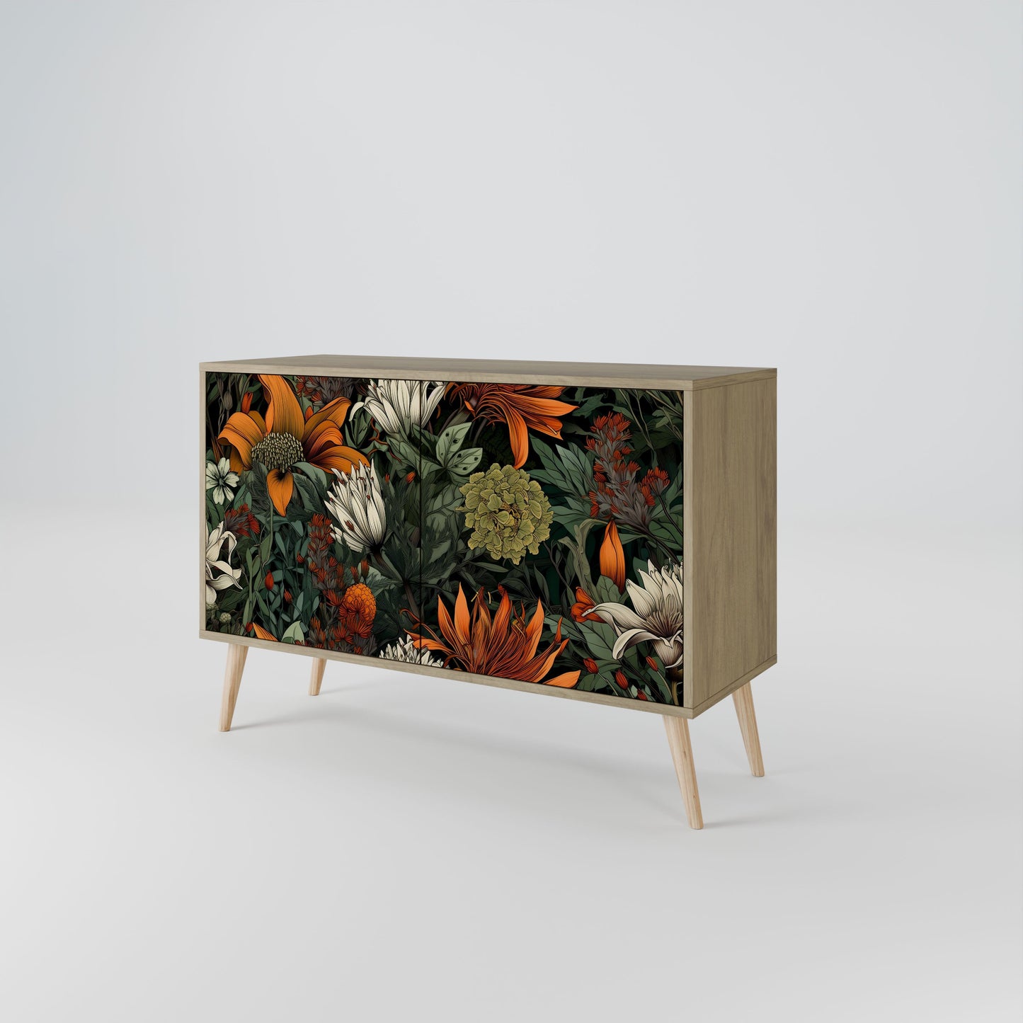 Credenza a 2 ante MIDNIGHT SPROUT in effetto rovere