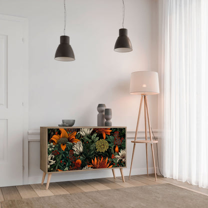 Credenza a 2 ante MIDNIGHT SPROUT in effetto rovere