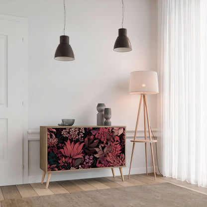 Credenza a 2 ante FLORAL WHISPER in effetto rovere