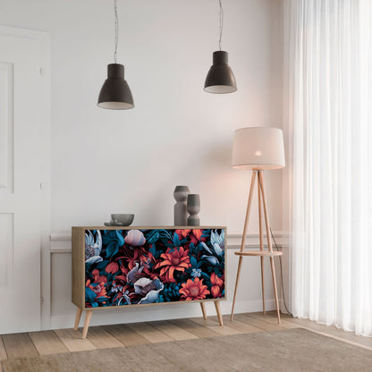 Credenza ETHEREAL BLOSSOMS a 2 ante in effetto rovere