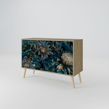 Credenza a 2 ante TWILIGHT BLOOM in effetto rovere