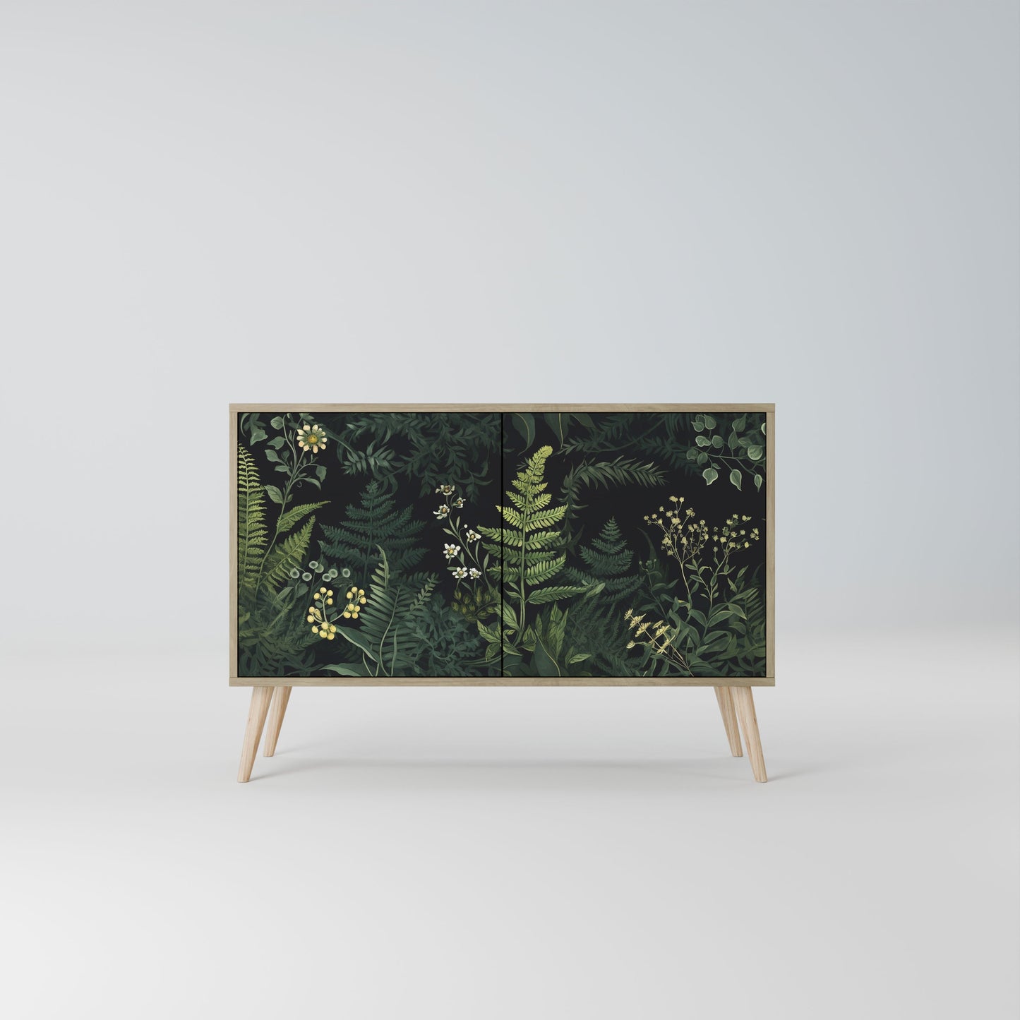 Credenza a 2 ante FERN FLOWERS in effetto rovere